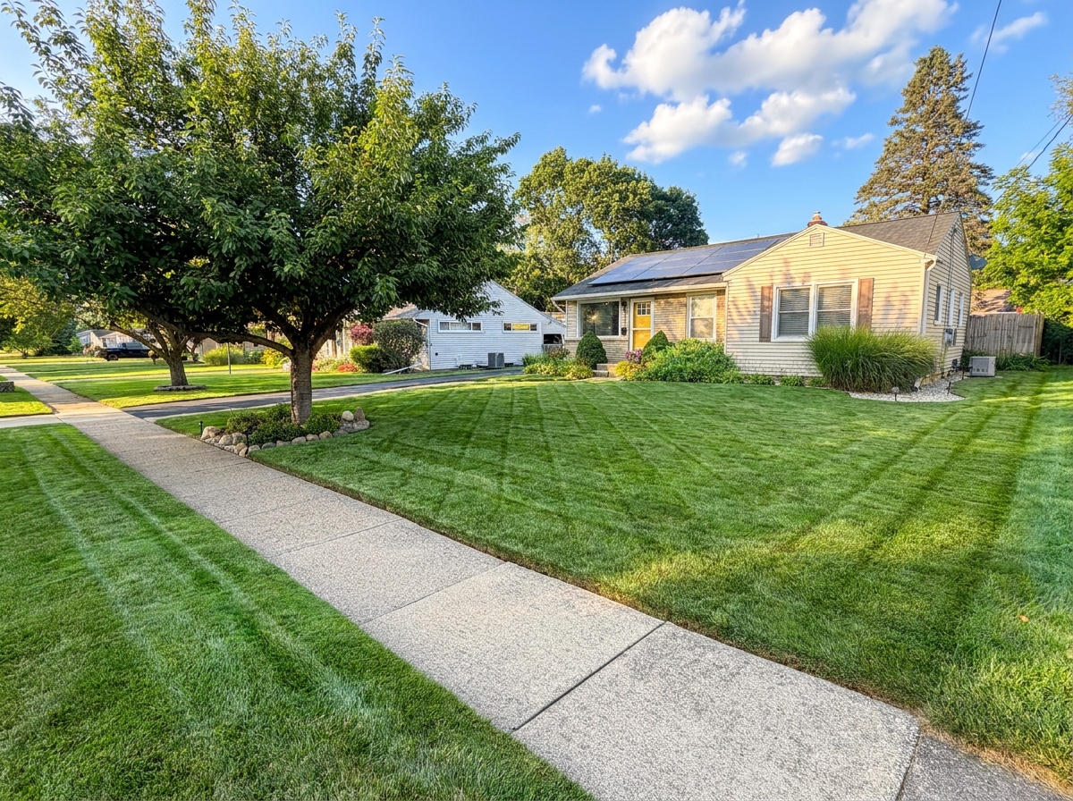 Full yard after lawn care service from Lawns By Layla